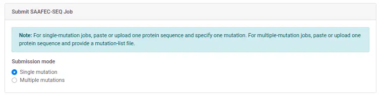 Figure 1: Mode Selection (Single Mutation)