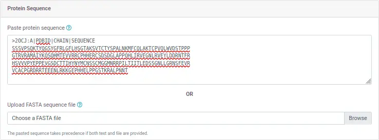 Figure 2: Sequence input selection