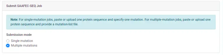 Figure 4: Mode Selection (Multiple Mutations)